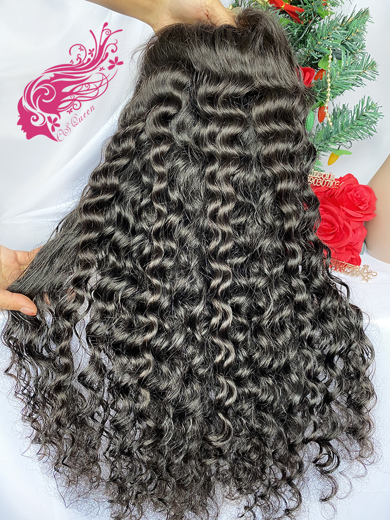 Csqueen 9A Hair Loose Curly 5*5 HD lace Closure wig 100% Human Hair HD Wig 130%density - Click Image to Close
